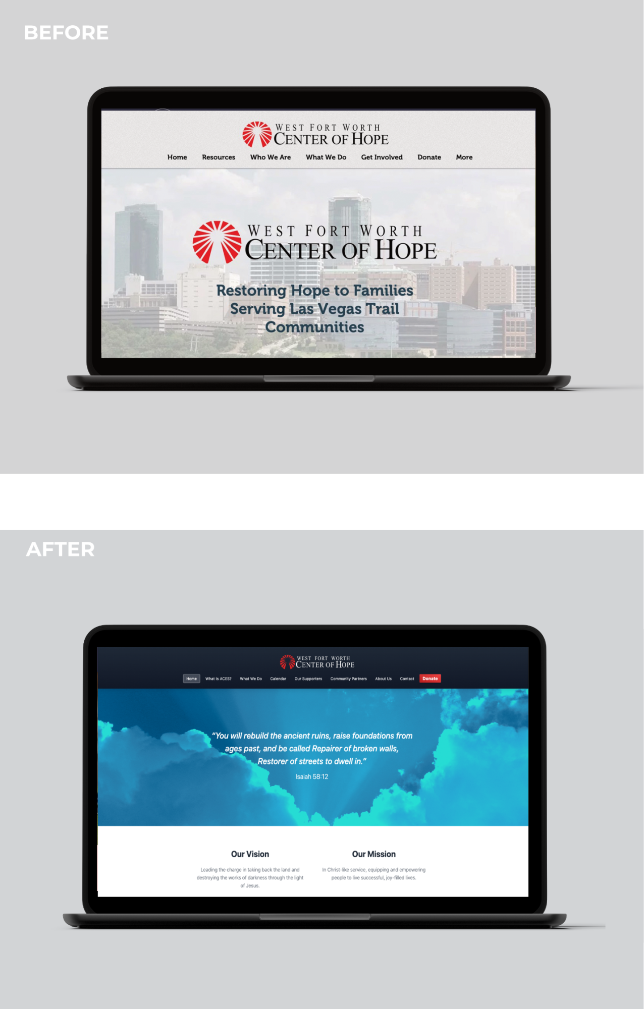 West Fort Worth Center for Hope before and after design